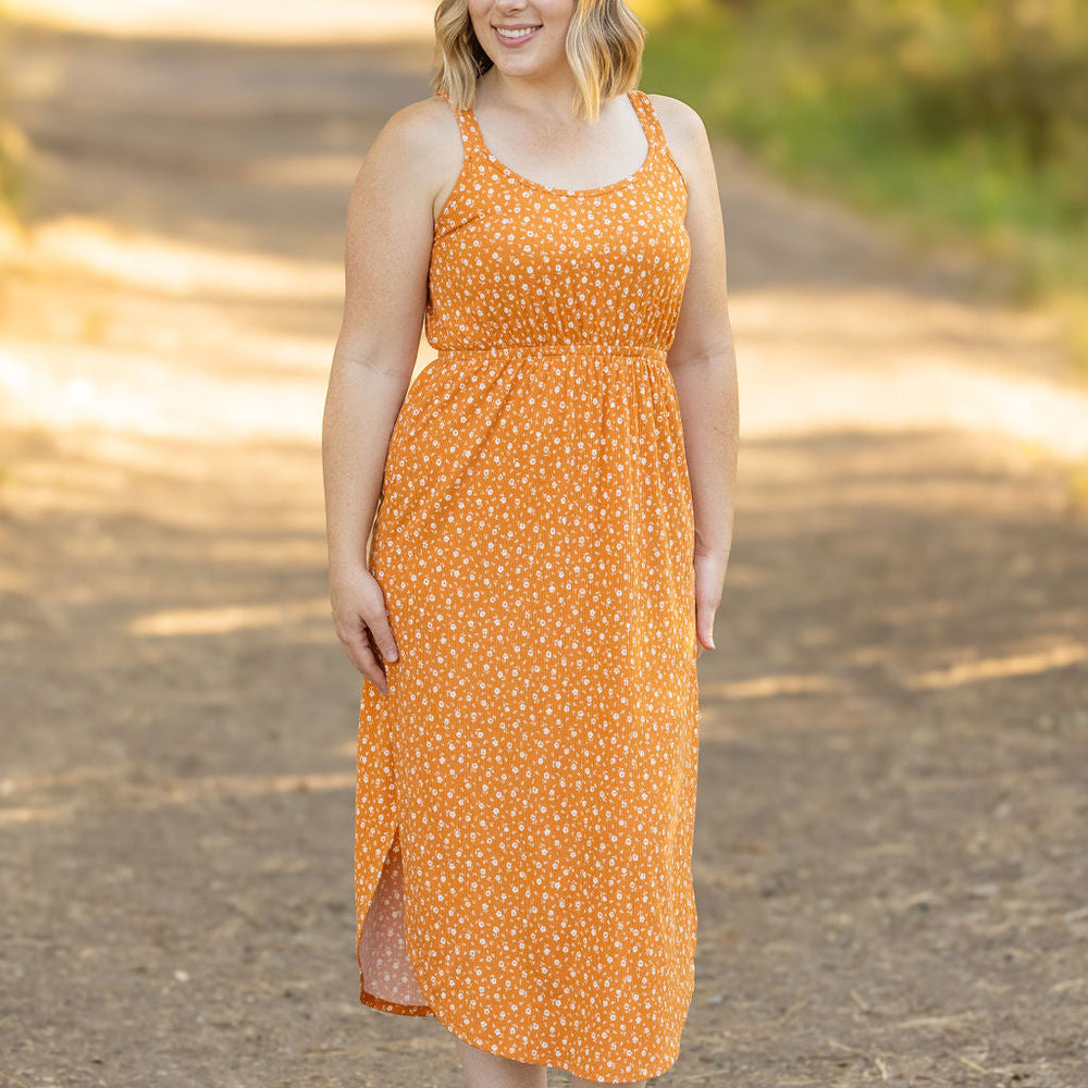 
                      
                        Reagan Ribbed Midi Dress - Pumpkin Floral
                      
                    