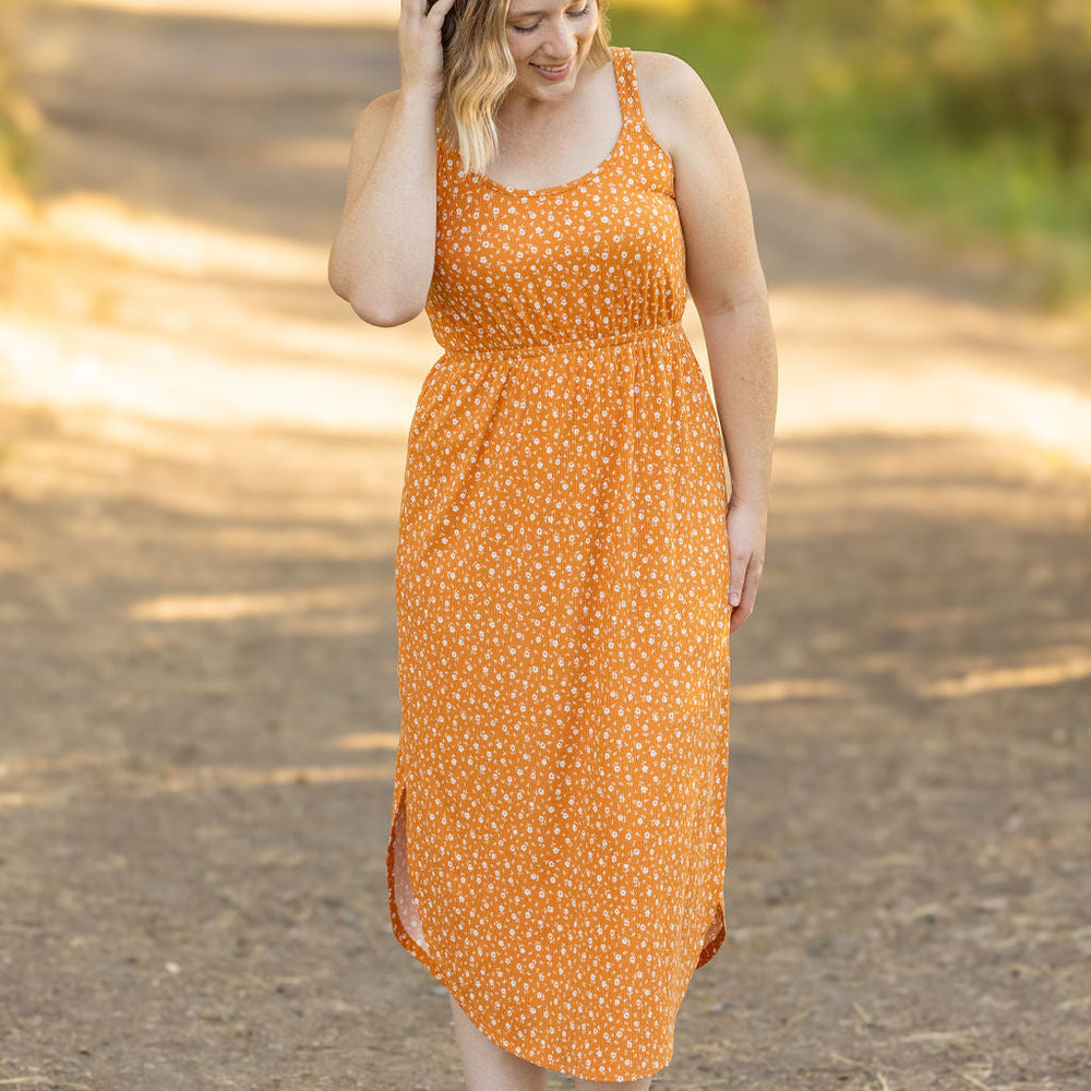 
                      
                        Reagan Ribbed Midi Dress - Pumpkin Floral
                      
                    