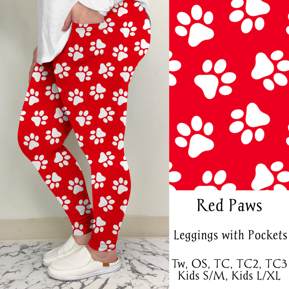 Red Paw Leggings/Joggers | Pre-Sale ends 12/16 | ETA 32 Days