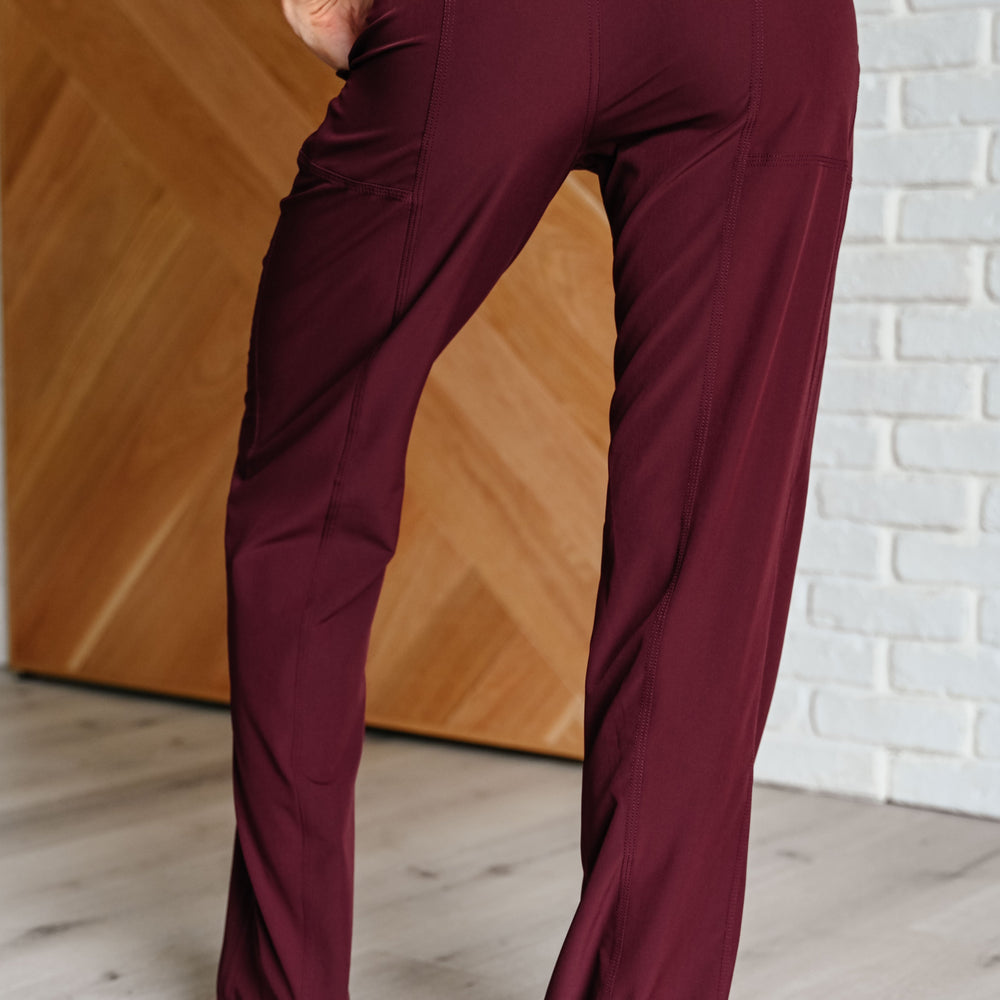 
                      
                        Runner's High Drawstring Joggers in Red Merlot
                      
                    