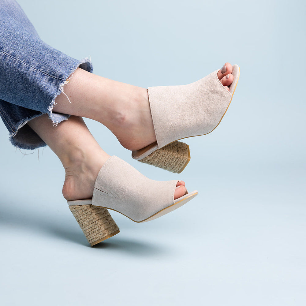 
                      
                        Helena Heeled Sandal in Blush Suede
                      
                    