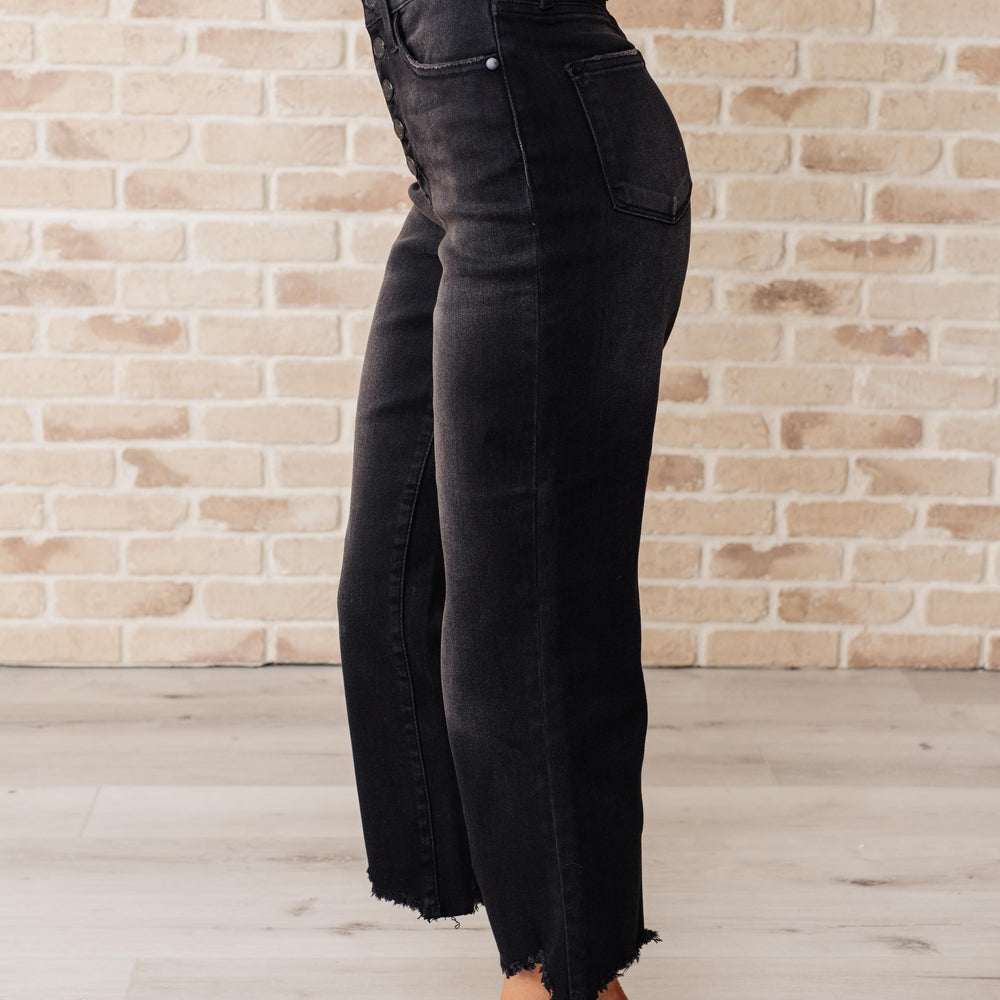 
                      
                        Ryan High Rise Button Fly Wide Leg Crop Jeans
                      
                    