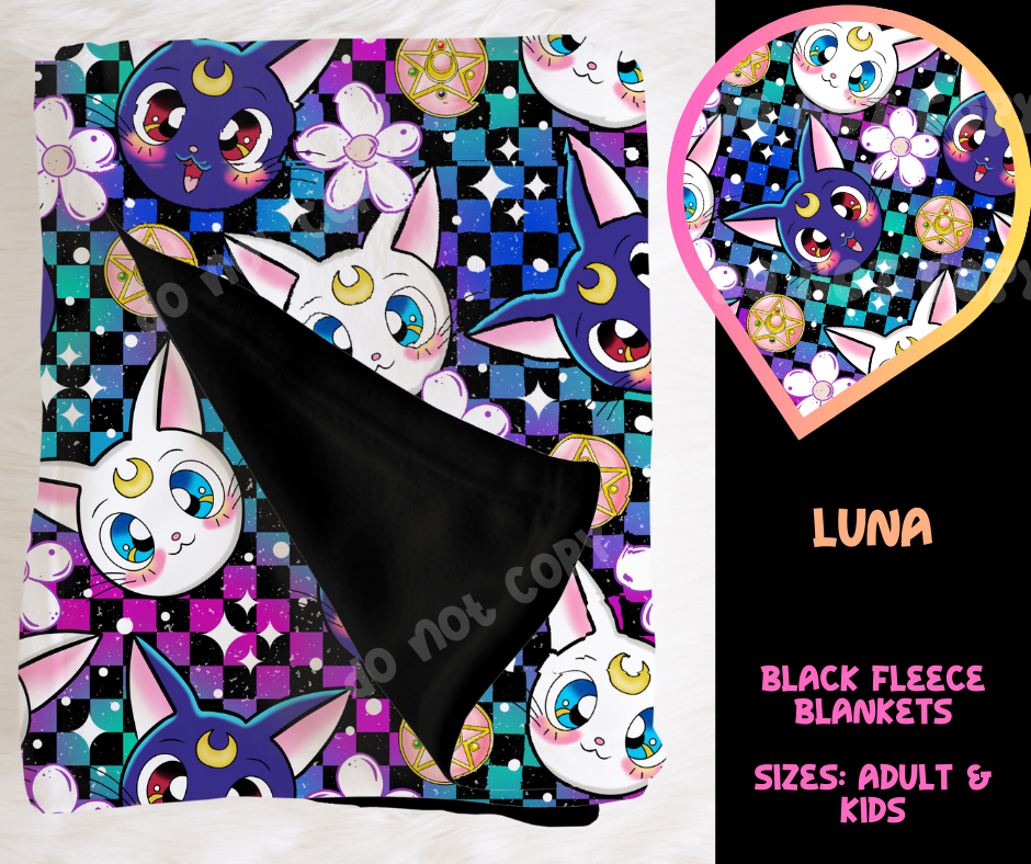 LUNA - SOFT BLACK FLEECE THROW BLANKET RUN 6 PREORDER CLOSING 9/25