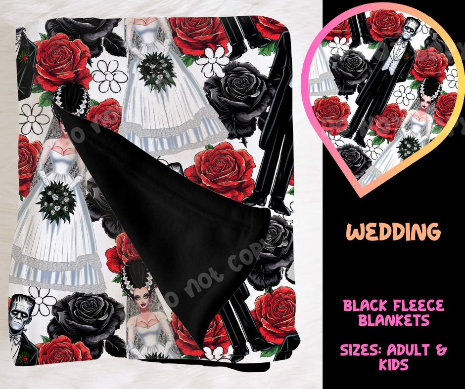 WEDDING - SOFT BLACK FLEECE THROW BLANKET RUN 6 PREORDER CLOSING 9/25