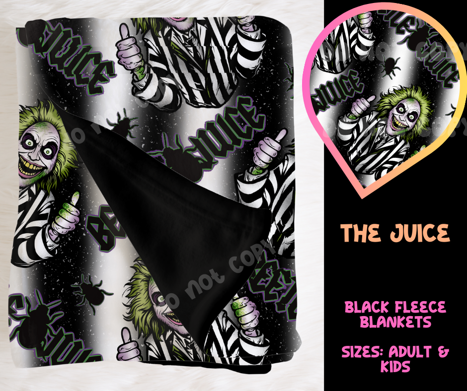 THE JUICE - SOFT BLACK FLEECE THROW BLANKET RUN 6 PREORDER CLOSING 9/25