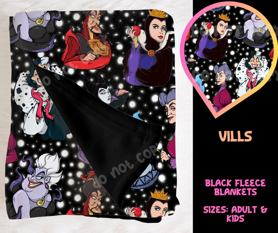 VILLS - SOFT BLACK FLEECE THROW BLANKET RUN 6 PREORDER CLOSING 9/25