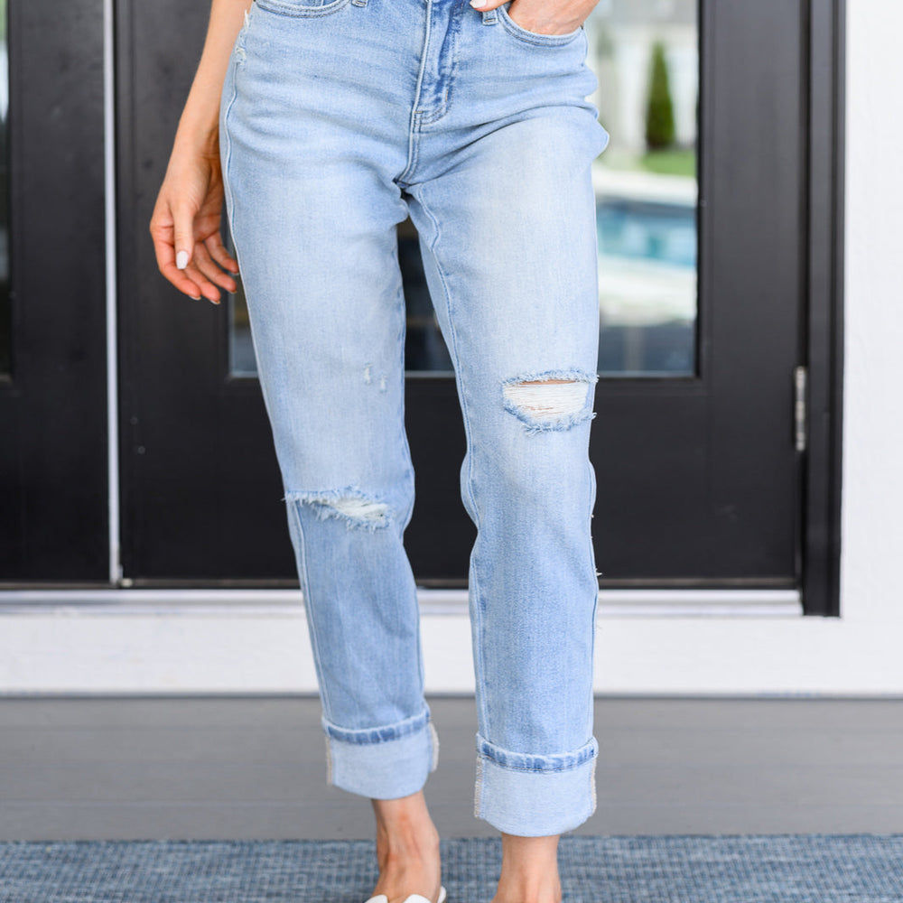 
                      
                        Sam Mid Rise Star Pocket Boyfriend Jeans
                      
                    