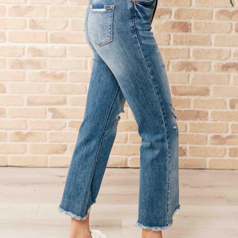 
                      
                        Sammy High Waist Distressed Crop Straight Leg Jeans
                      
                    