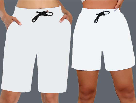 SOLID WHITE - Jogger Shorts 5 and 8 inch inseam