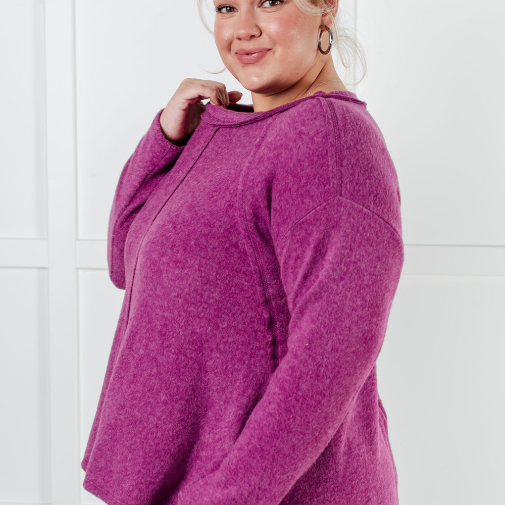 
                      
                        Simple Silhouette Brushed Hacci Sweater in Light Plum
                      
                    