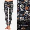 Stitched Floral Skull Leggings & Capris with Pockets