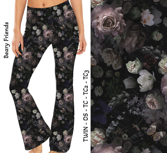 Subdued Blossom Yoga Flares with Pockets