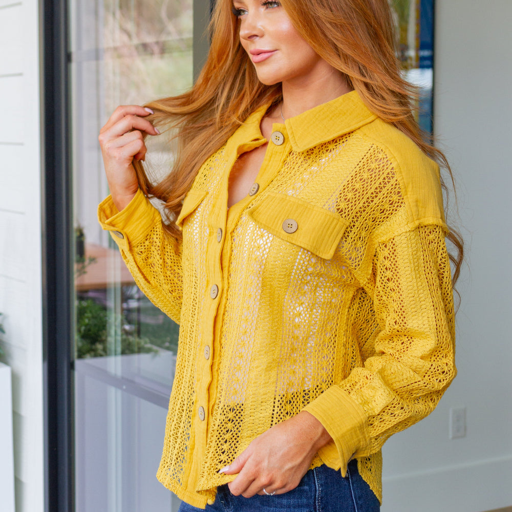 
                      
                        Sweeter Than Nectar Lace Button Down in Honey
                      
                    