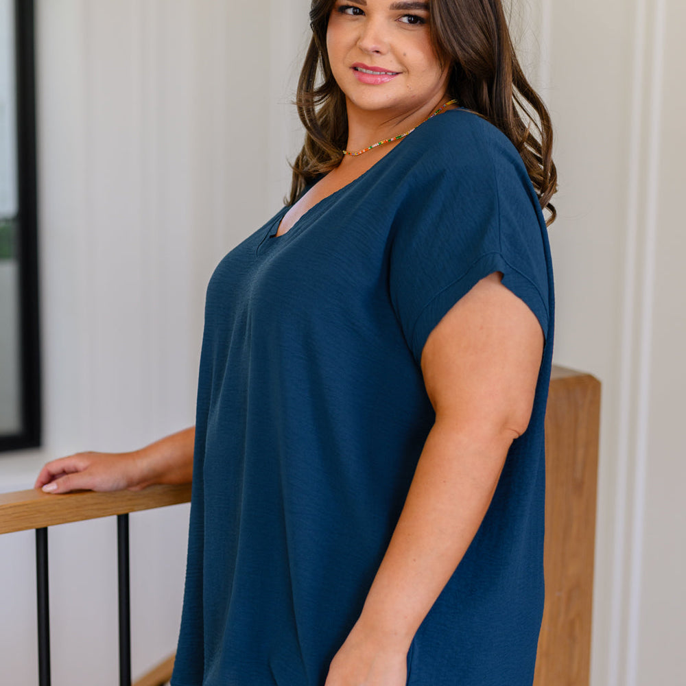 
                      
                        Very Much Needed V-Neck Top in Teal
                      
                    