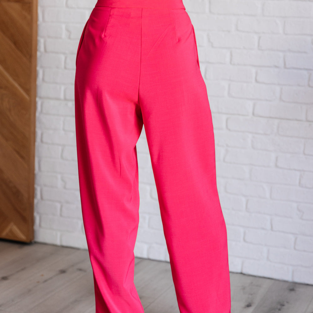 
                      
                        Vigilante Stuff Pleated Trousers in Hot Pink
                      
                    