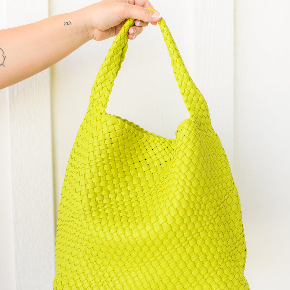 
                      
                        Woven and Worn Tote in Citron
                      
                    