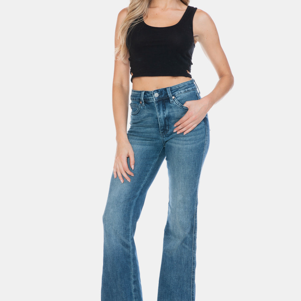 
                      
                        Judy Blue Full Size Tummy Control Cut Hem Flare Jeans
                      
                    