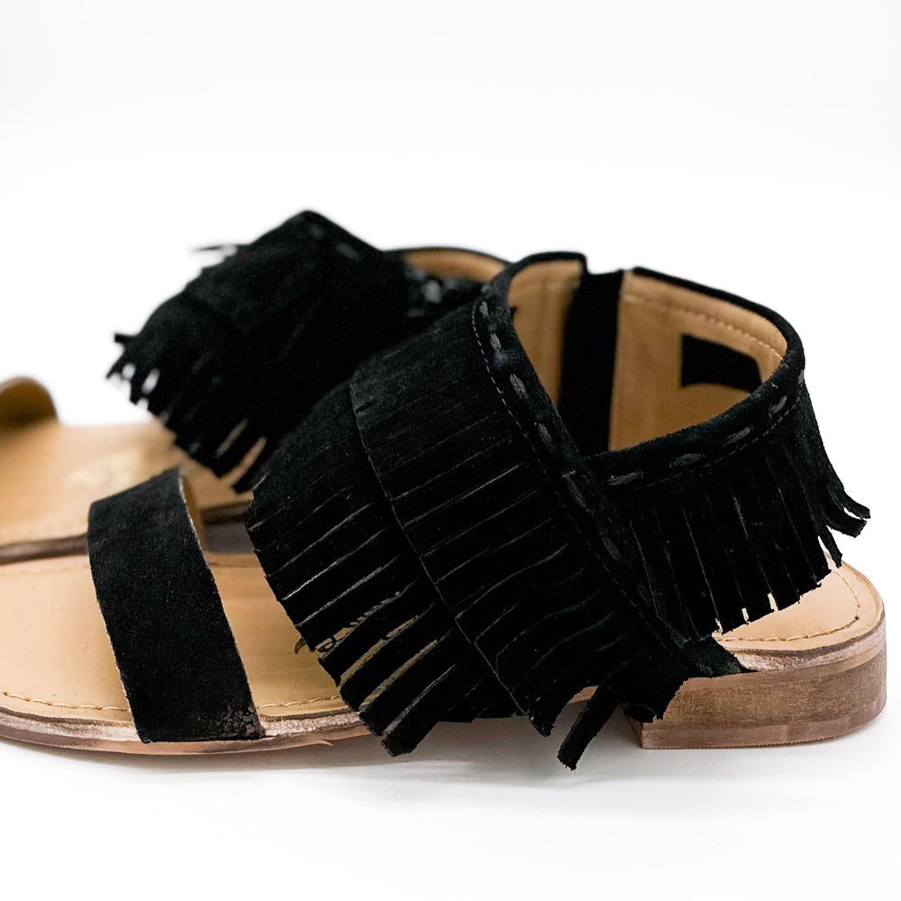 
                      
                        Fringe Star Sandal in Black
                      
                    