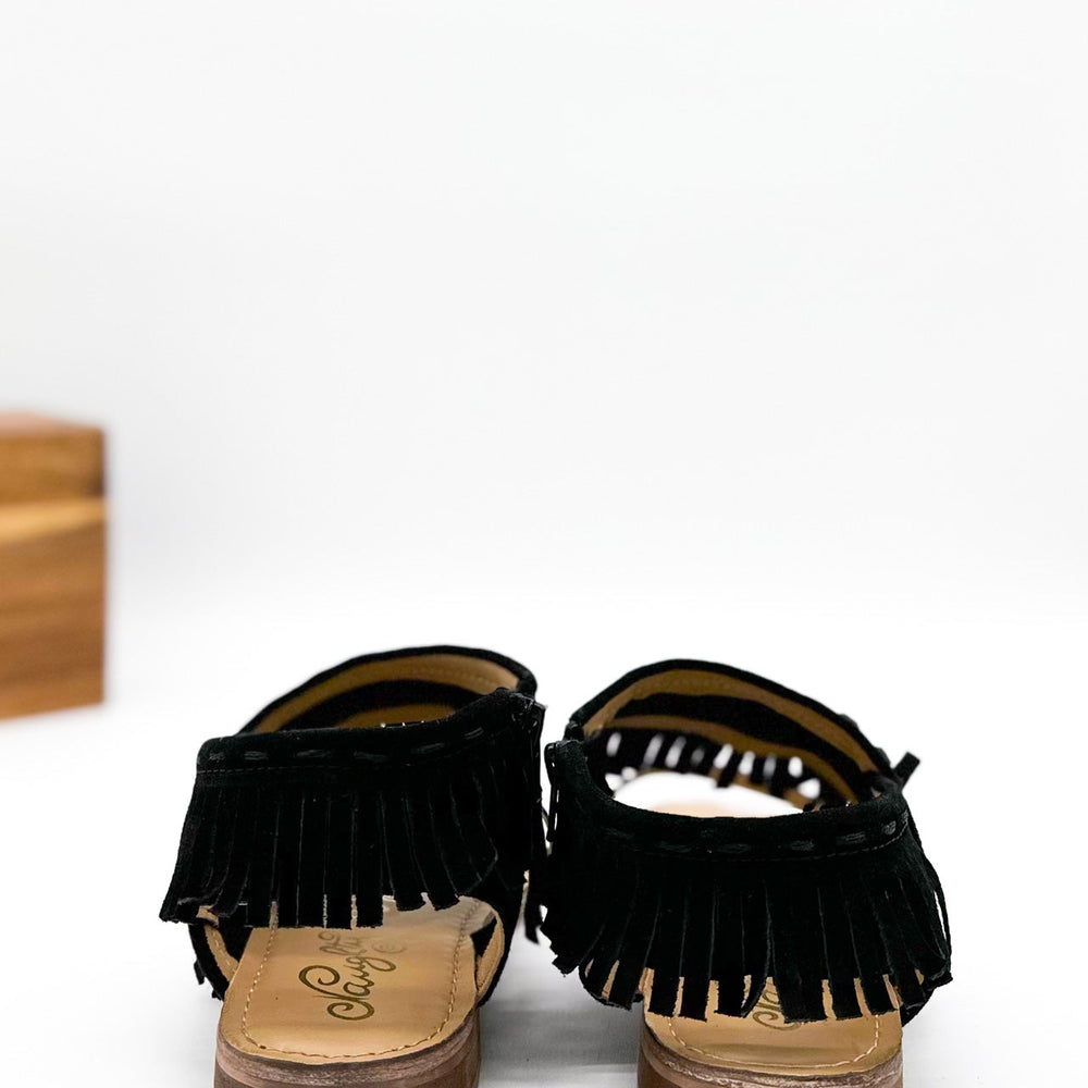 
                      
                        Fringe Star Sandal in Black
                      
                    