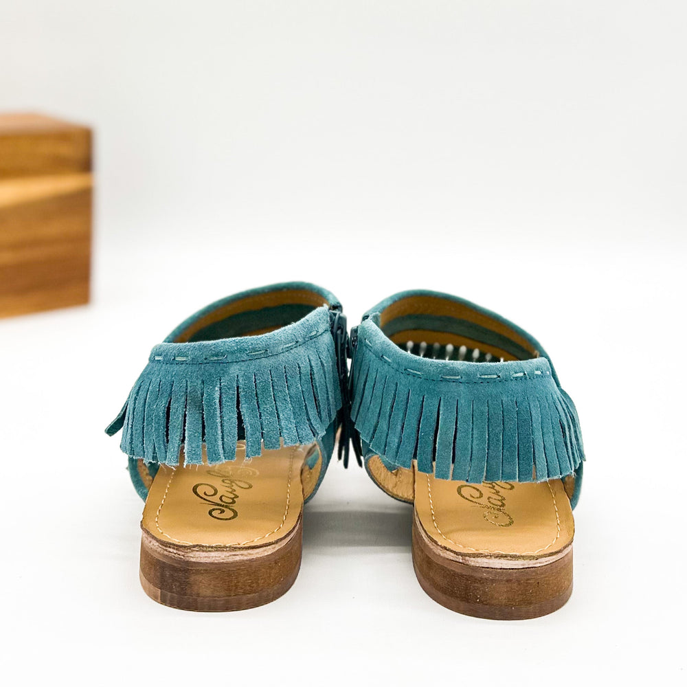 
                      
                        Fringe Star Sandal in Teal
                      
                    