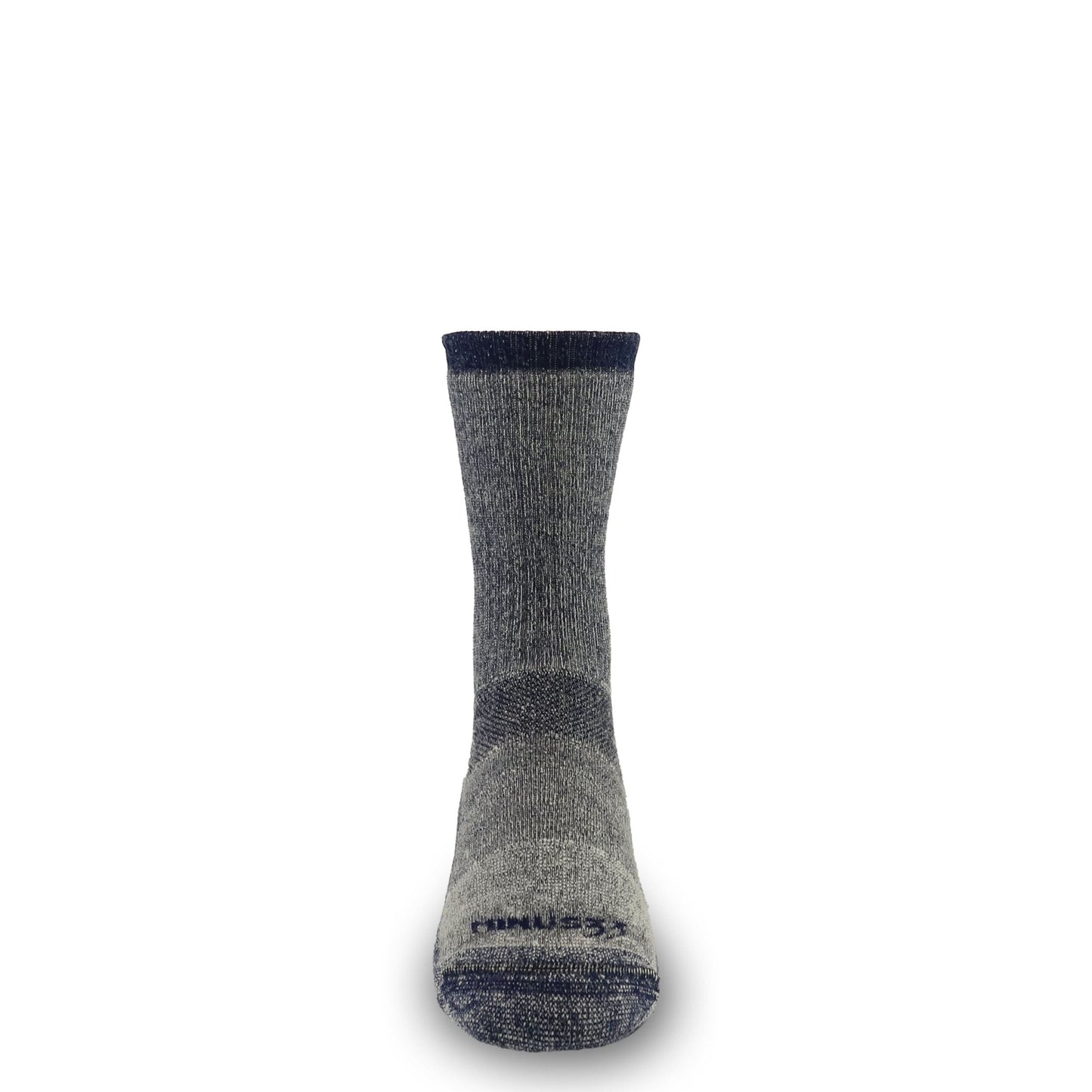 Heavyweight merino wool boot sock in denim heather with full cushioning and reinforced heel and toe