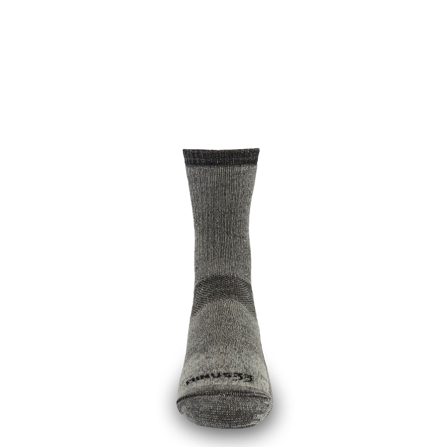  Heavyweight merino wool crew sock in gray heather with seamless toe construction