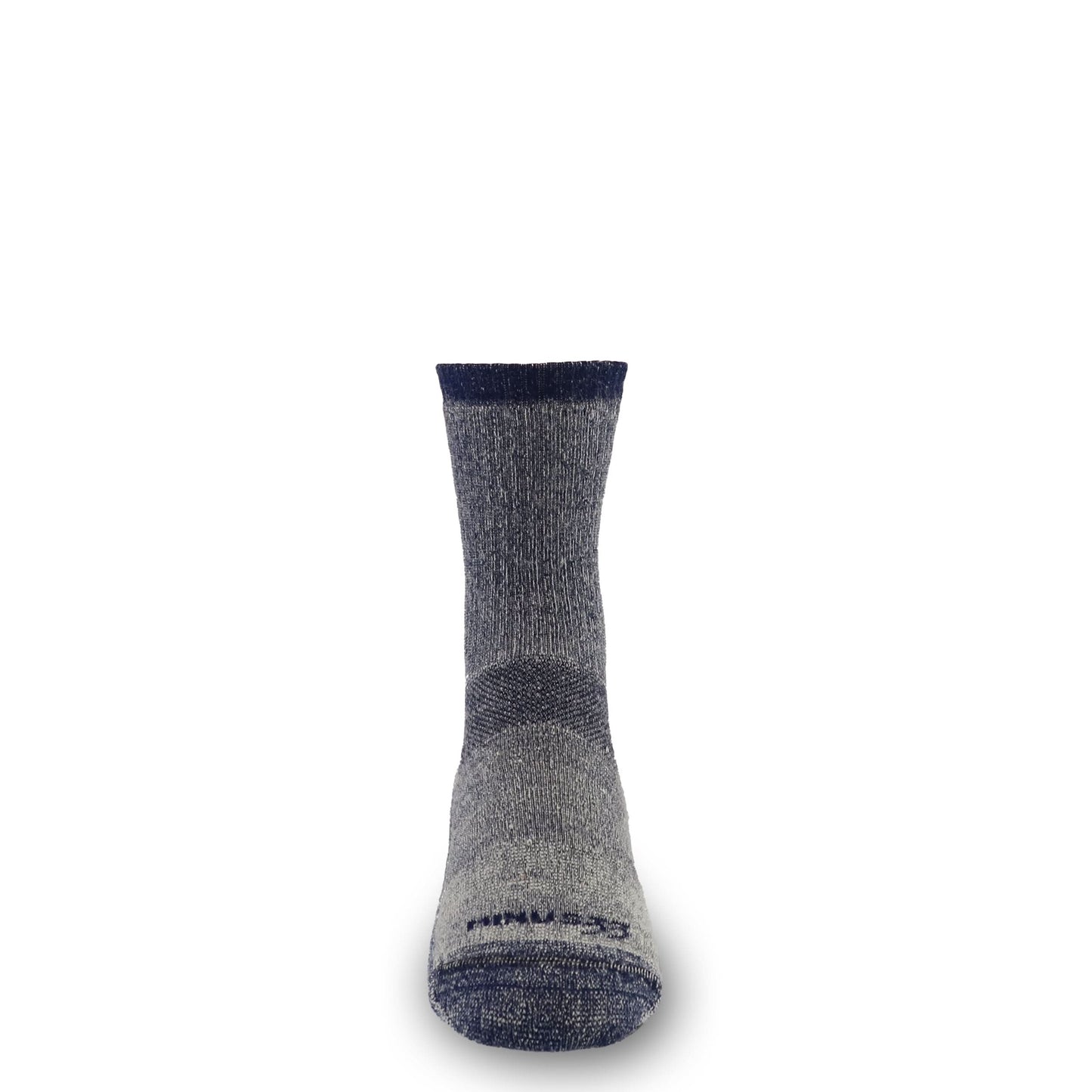  Heavyweight merino wool crew sock in denim heather with full cushioning and reinforced heel and toe