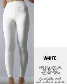  White Leggings Full Length With and Without Pockets