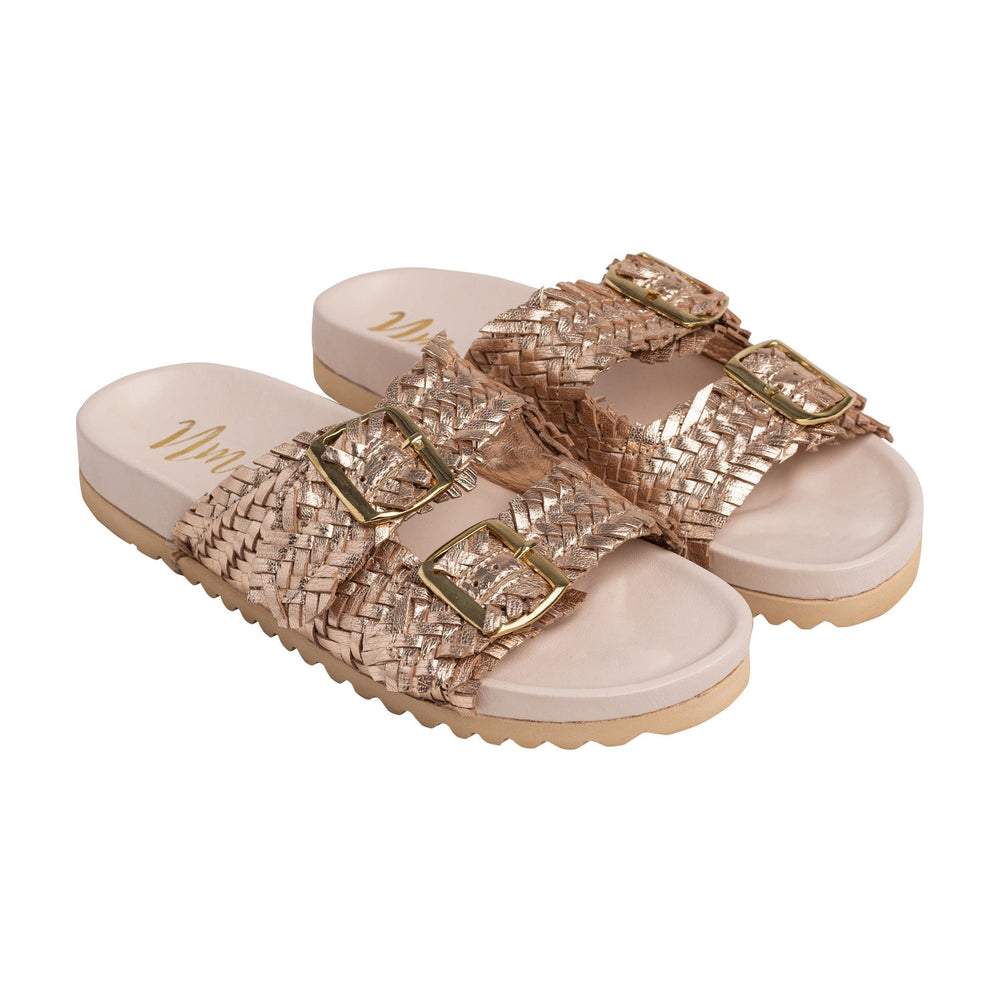 
                      
                        Intertwine Dual Woven Strap Slide in Champagne
                      
                    