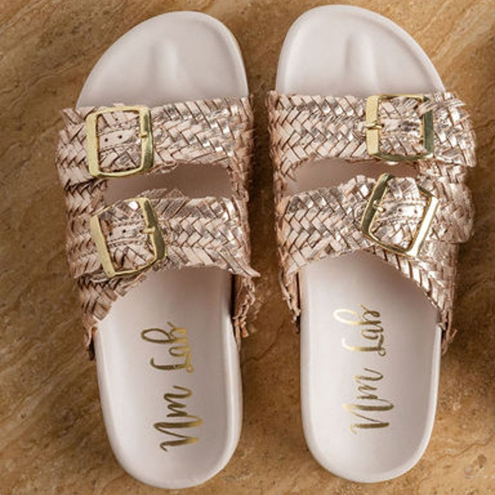 
                      
                        Intertwine Dual Woven Strap Slide in Champagne
                      
                    