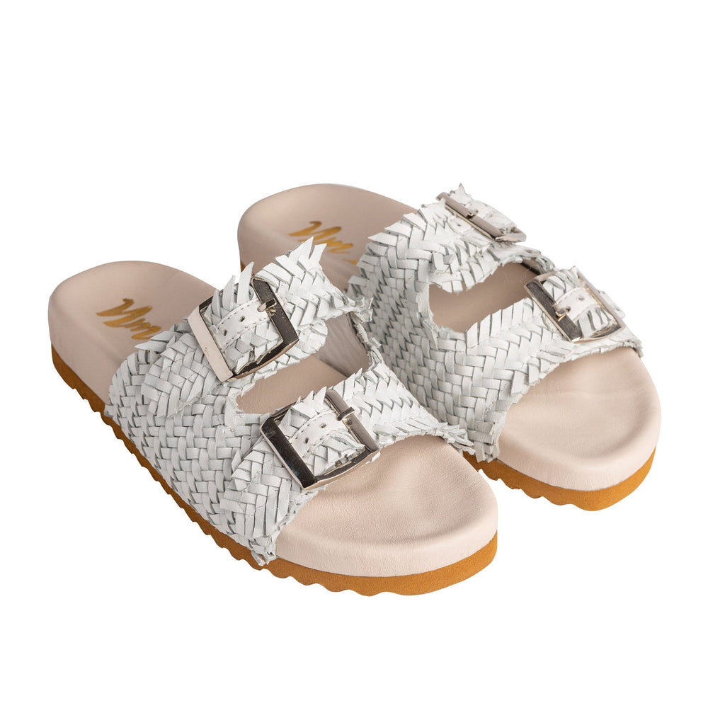 
                      
                        Intertwine Dual Woven Strap Slide in White
                      
                    