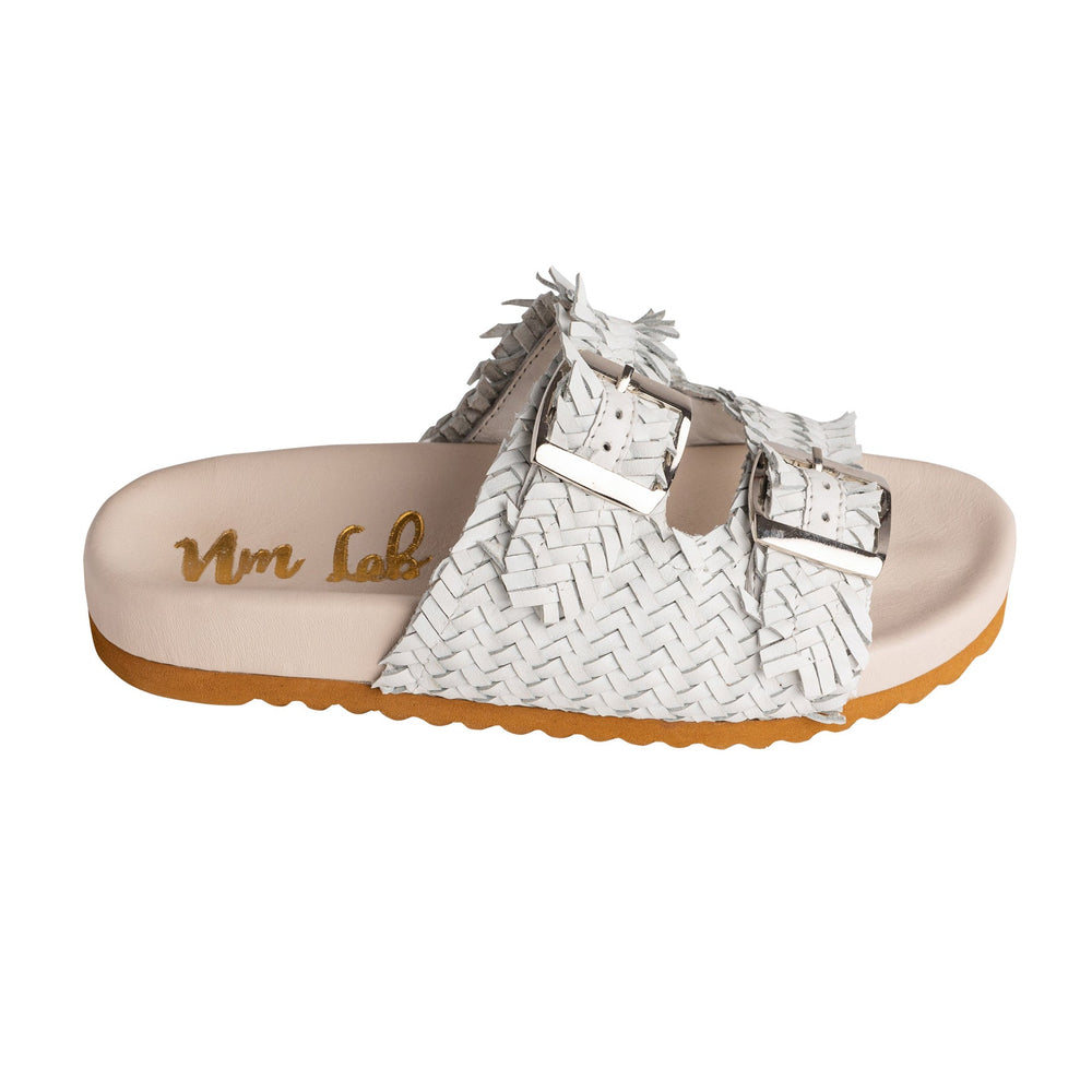 
                      
                        Intertwine Dual Woven Strap Slide in White
                      
                    