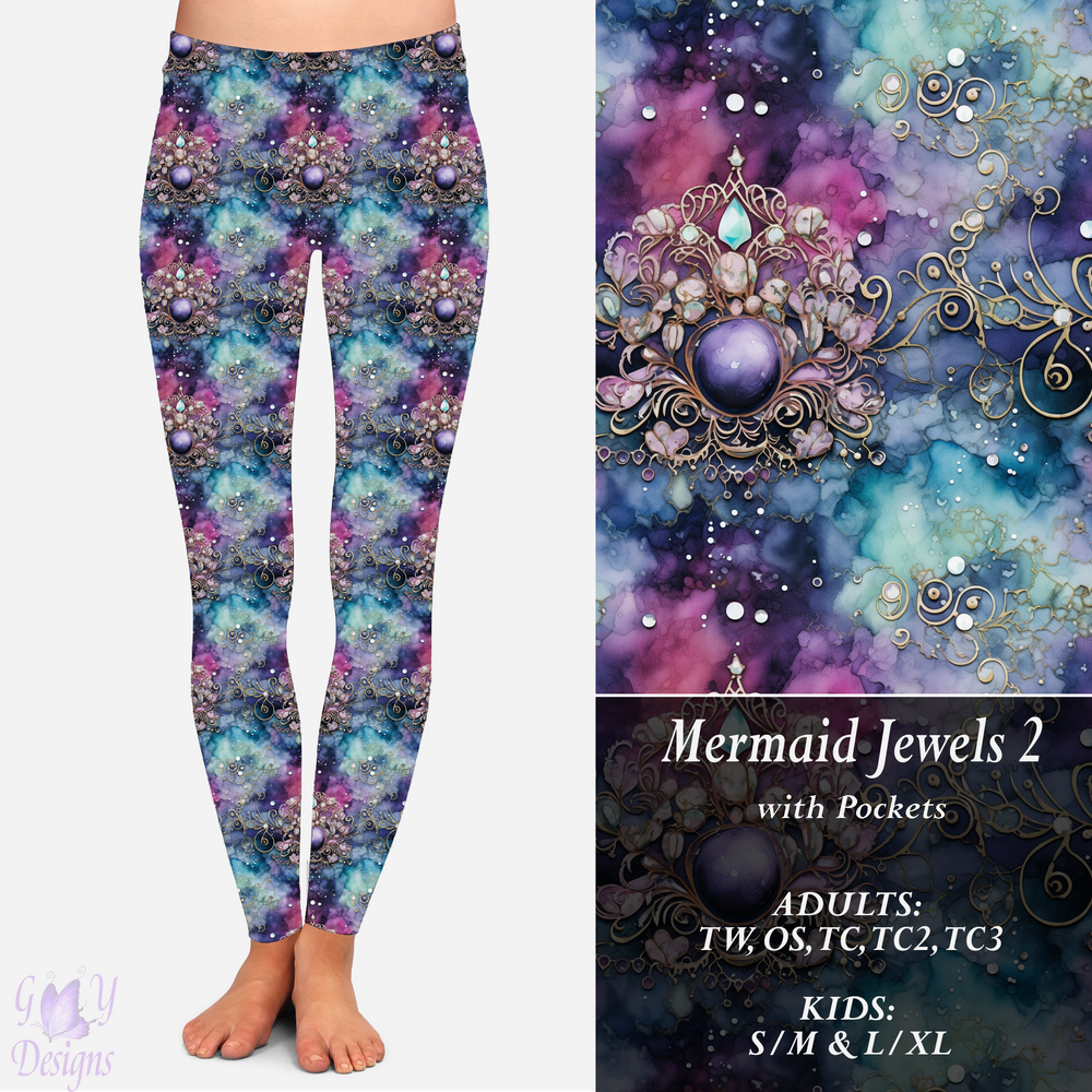 Mermaid Jewels 2 Leggings with Pockets Preorder Closes 9/15 ets 6-8 weeks