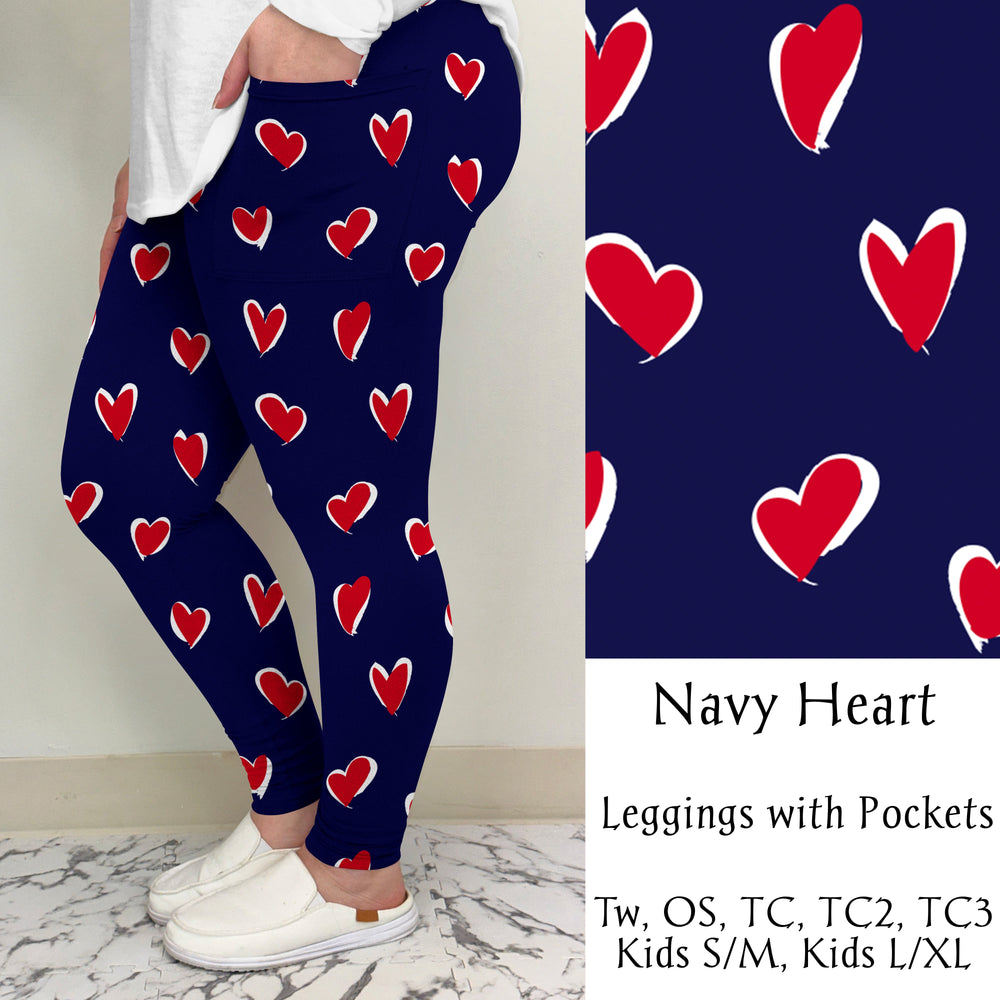 Navy Heart Leggings/Joggers | Pre-Sale ends 12/16 | ETA 32 Days