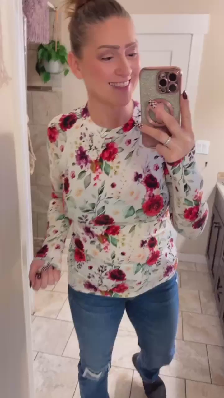 Blair Long Sleeve Top in Candy Cane Lane