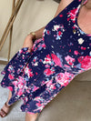 Michelle Mae Kelsey Tank Dress - Navy and Magenta Floral