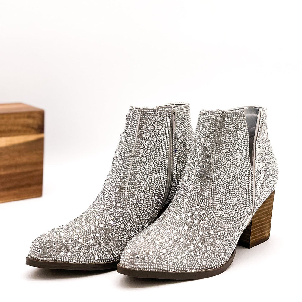 
                      
                        Shine Star Rhinestone Bootie in Silver
                      
                    