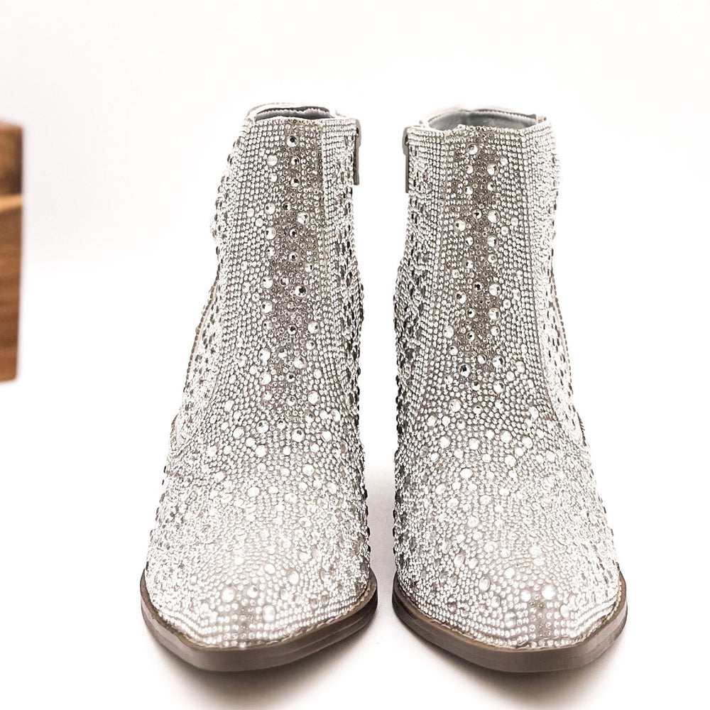 
                      
                        Shine Star Rhinestone Bootie in Silver
                      
                    