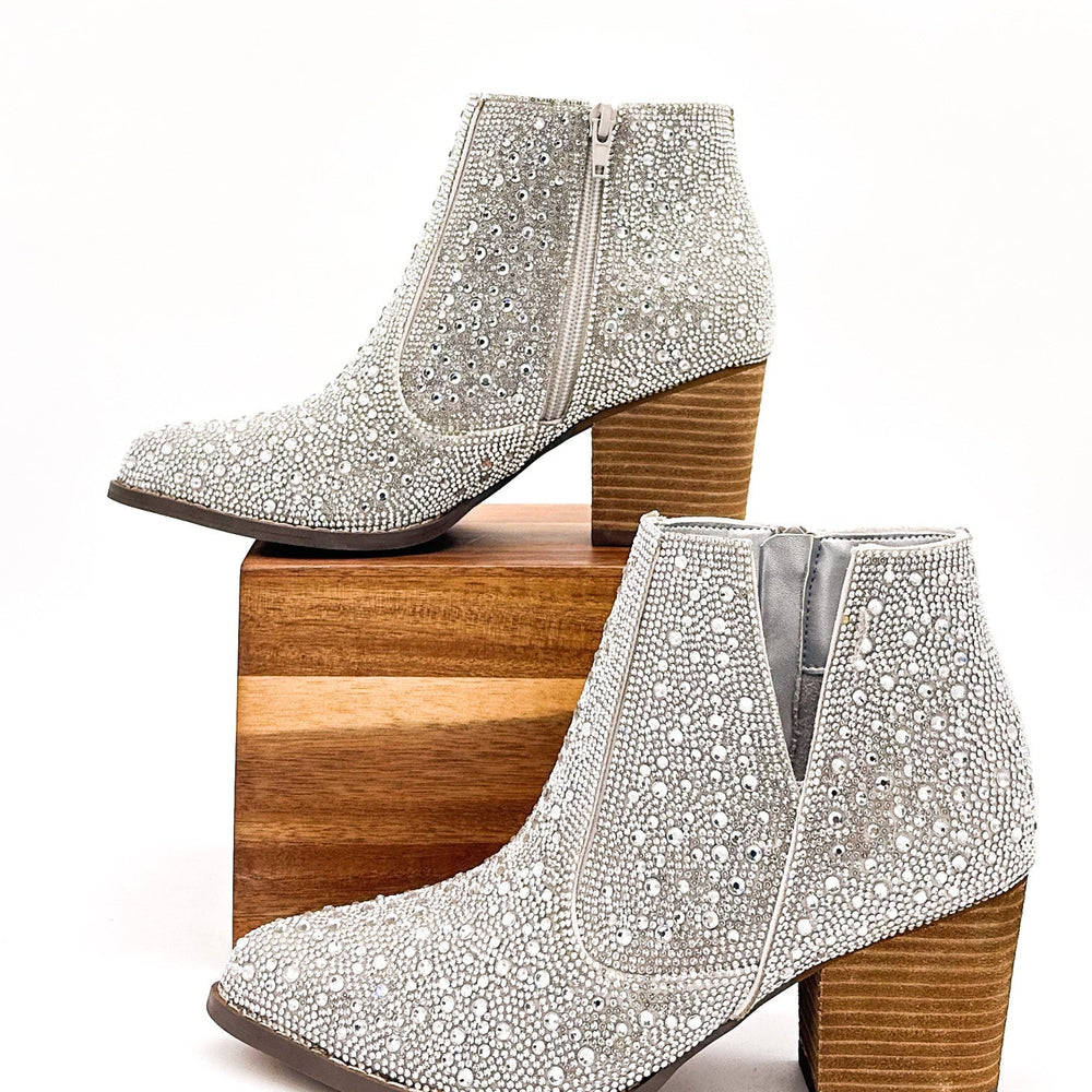 
                      
                        Shine Star Rhinestone Bootie in Silver
                      
                    