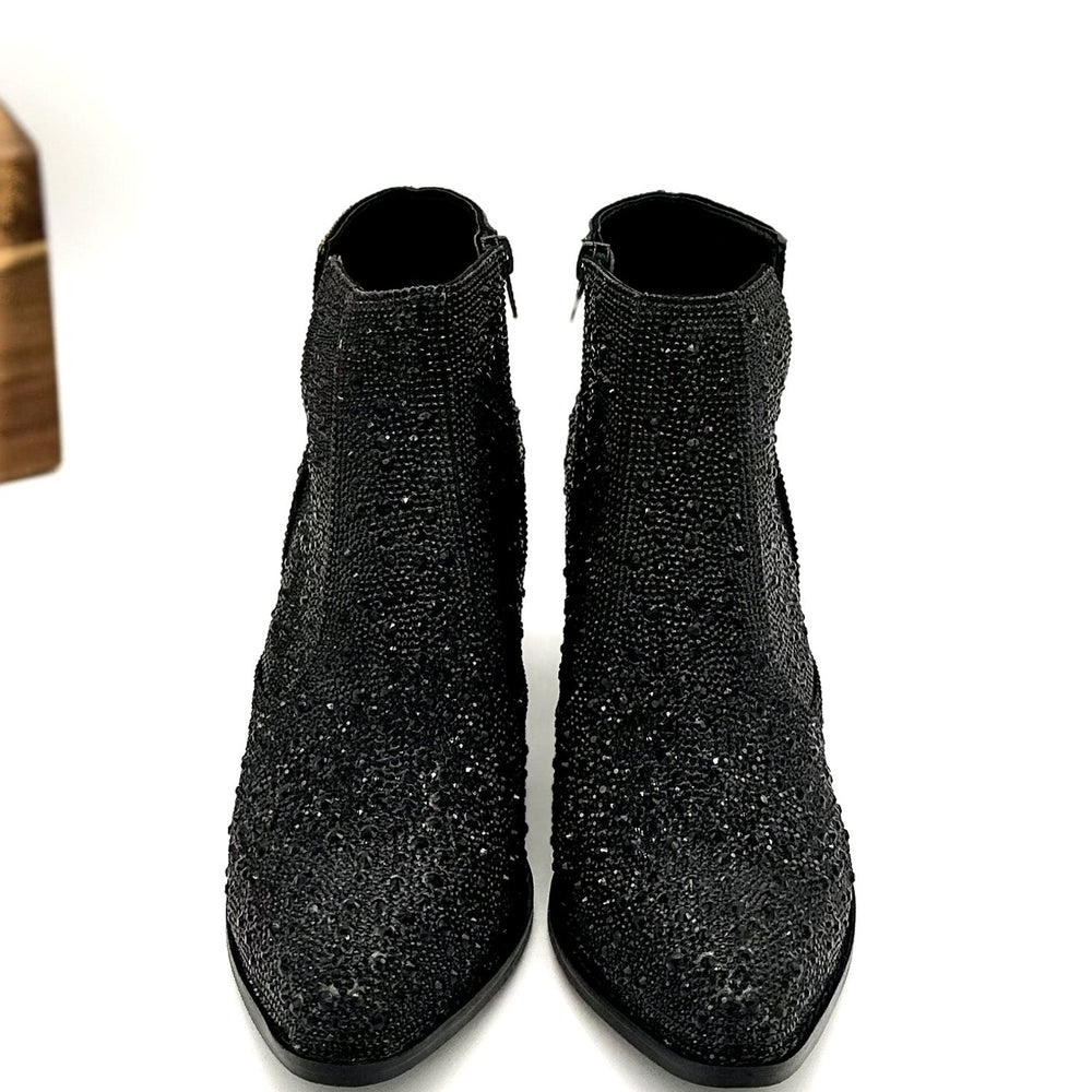 
                      
                        Shine Star Rhinestone Bootie in Black
                      
                    