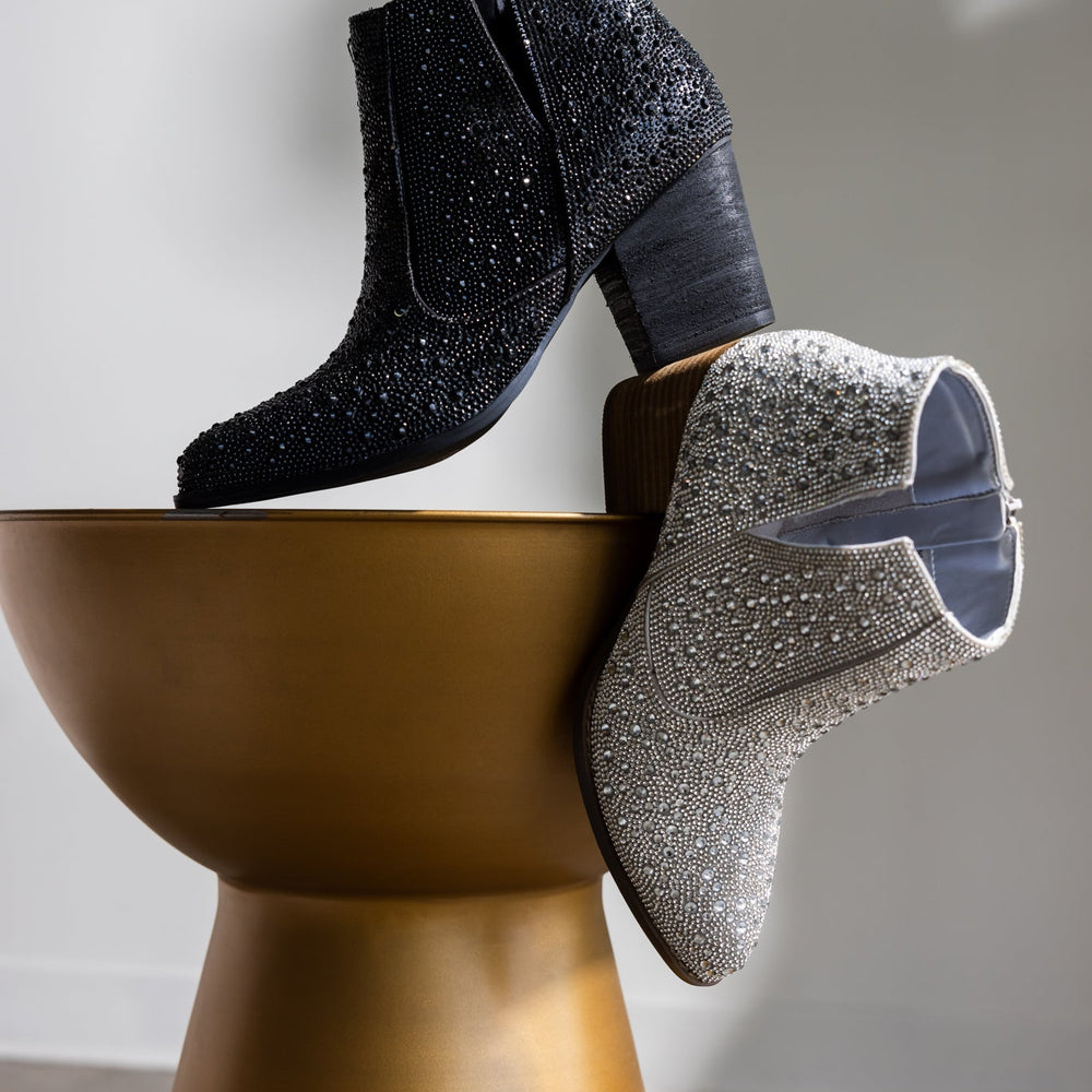 
                      
                        Shine Star Rhinestone Bootie in Black
                      
                    