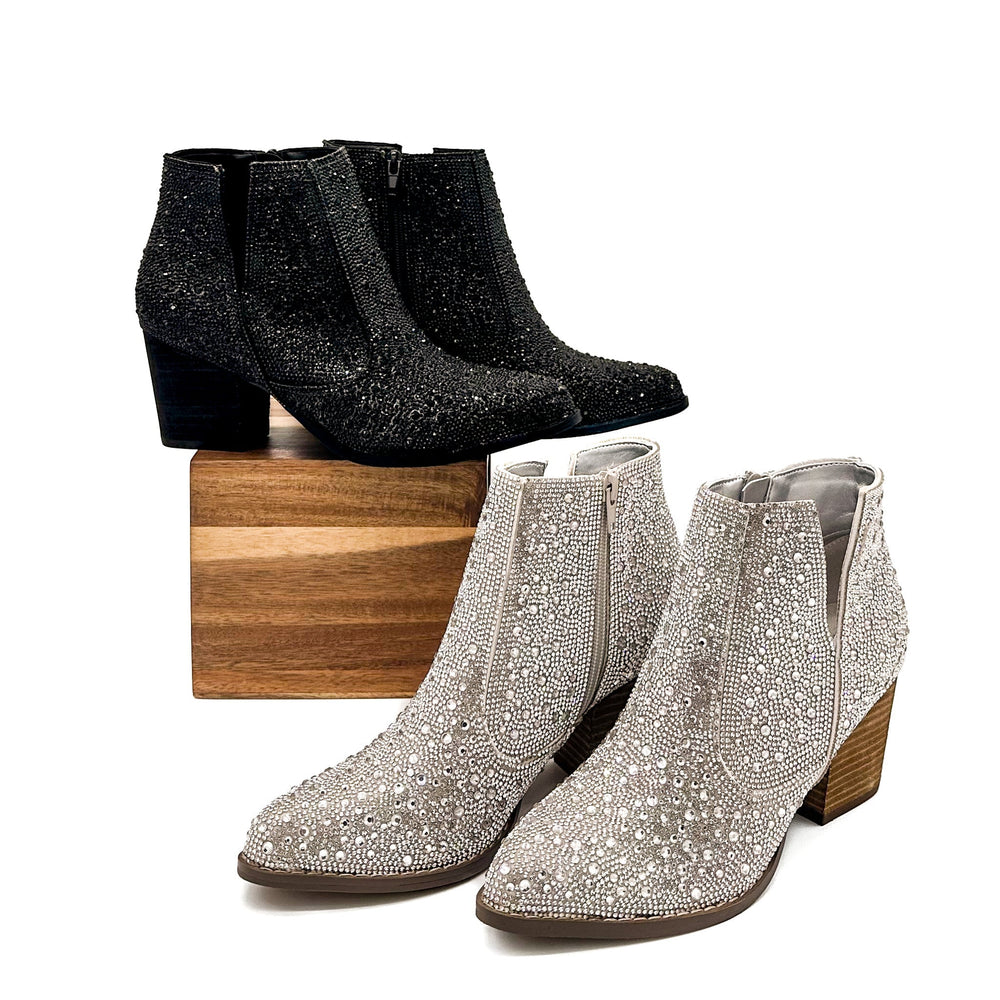 
                      
                        Shine Star Rhinestone Bootie in Silver
                      
                    