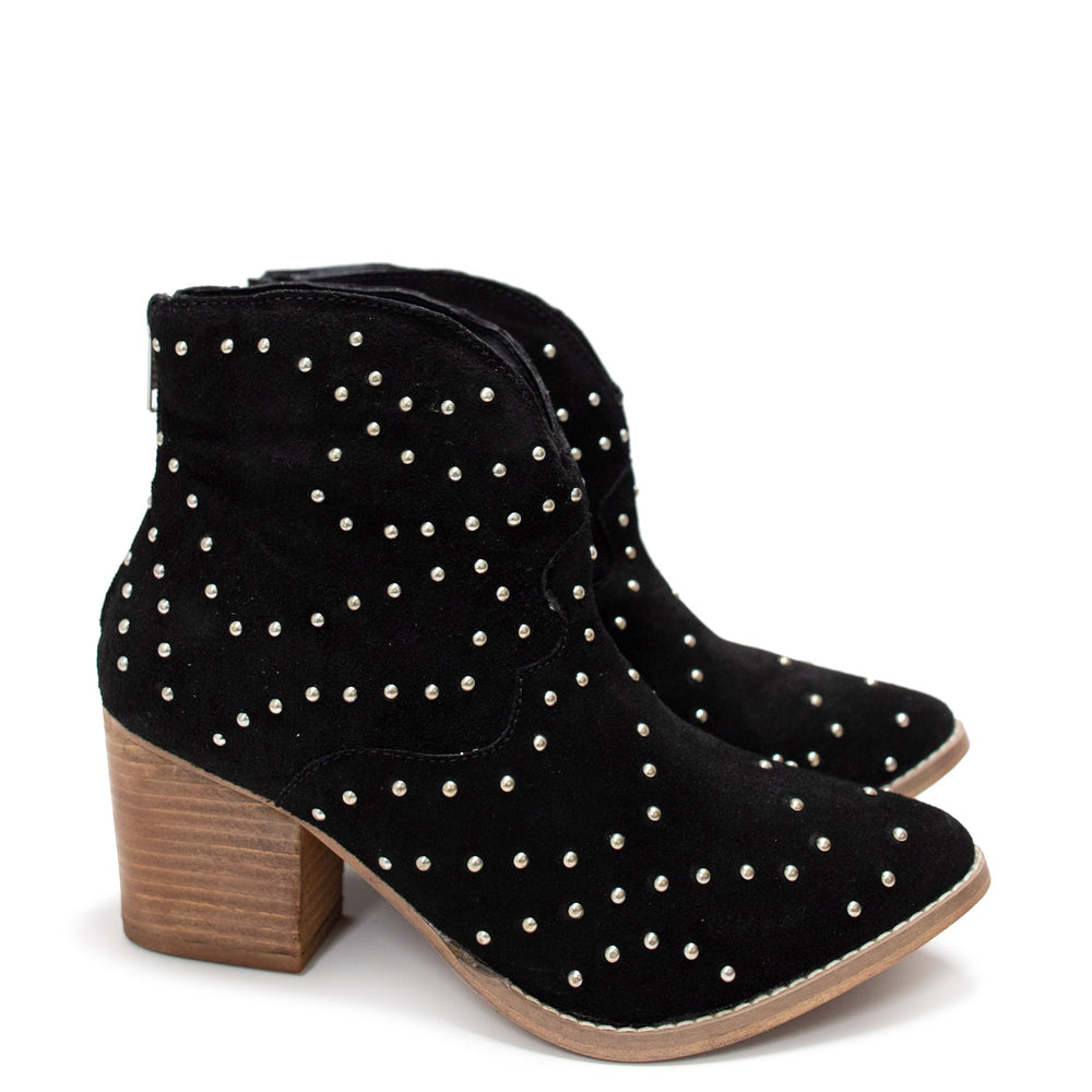 
                      
                        Twilight Studded Heeled Ankle Boot in Black
                      
                    