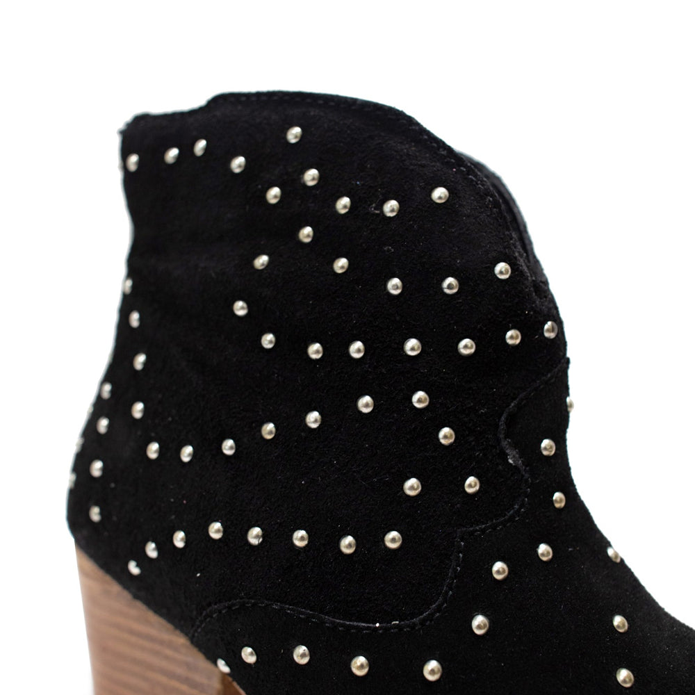 
                      
                        Twilight Studded Heeled Ankle Boot in Black
                      
                    