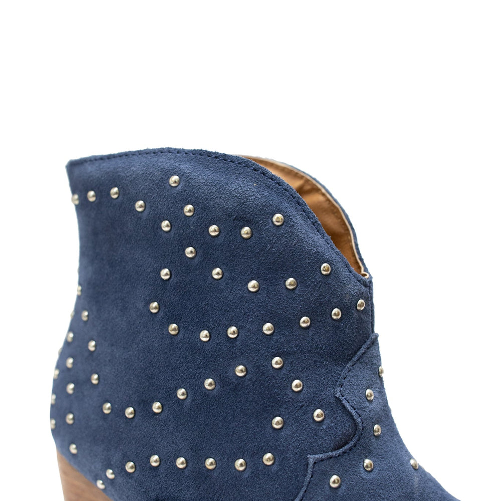 
                      
                        Twilight Studded Heeled Ankle Boot in Denim
                      
                    