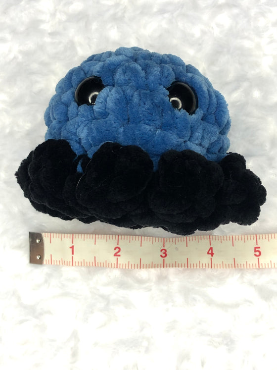 Pulpo a Crochet Mediano - Azul y Negro
