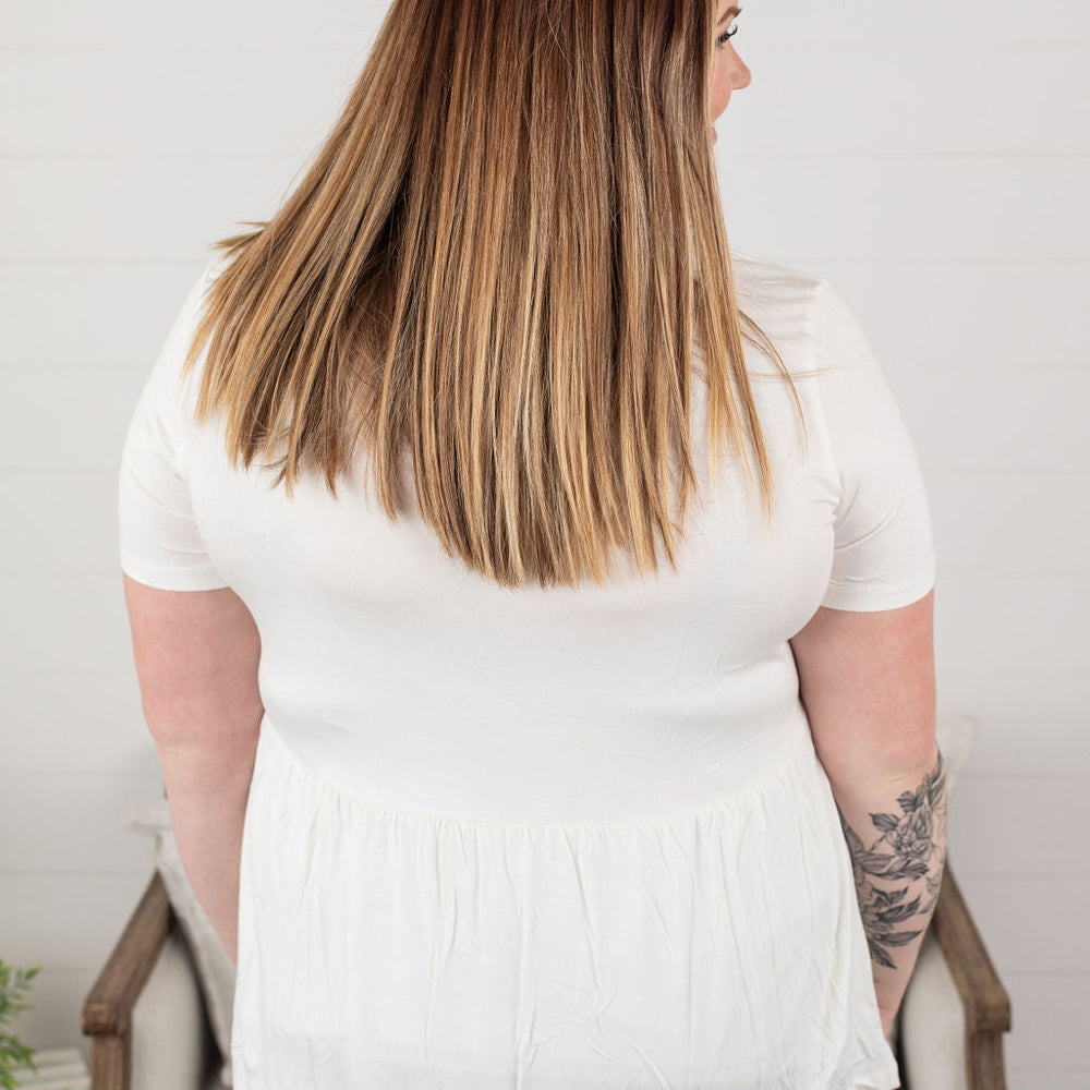 
                  
                    sarah ruffle top - ivory
                  
                