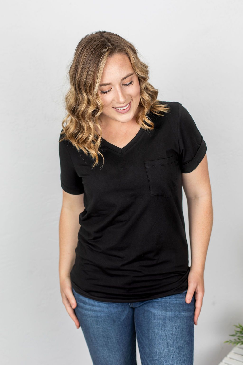 in stock sophie pocket tee - black