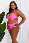 Conjunto de bikini rosa con cuello halter Swim Summer Splash de Marina West