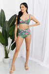 Marina West Swim Take A Dip Twist Bikini de tiro alto en color salvia